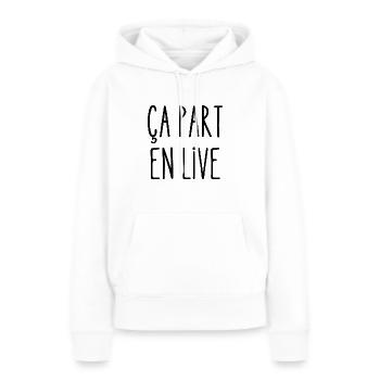 ça part en live - Sweat à capuche Premium bio Femme - blanc - Devant - Julia (174cm)