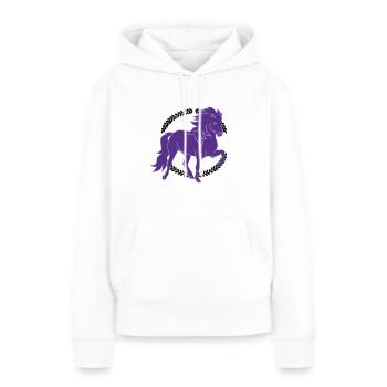 Cheval islandais Tölter - Sweat à capuche Premium bio Femme - blanc - Devant - Julia (174cm)