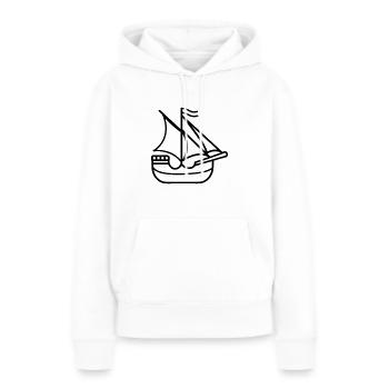 Bateau pirate - Sweat à capuche Premium bio Femme - blanc - Devant - Julia (174cm)