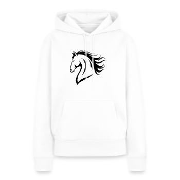 Reiten Reiten - Frauen Premium Bio Hoodie - Weiß - Vorne - Julia (174cm)