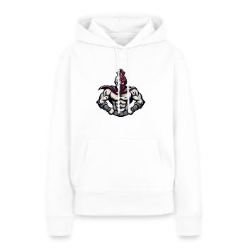 Chevalier guerrier - Sweat à capuche Premium bio Femme - blanc - Devant - Julia (174cm)