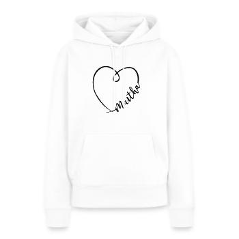 Martha Name Kalligrafie Herz - Frauen Premium Bio Hoodie - Weiß - Vorne - Julia (174cm)