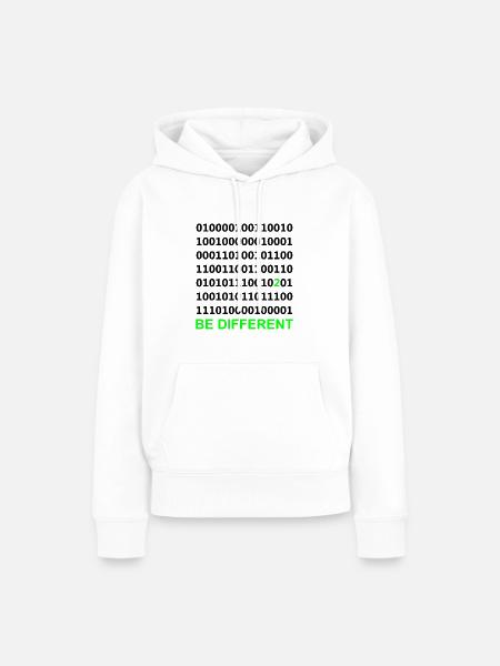Nerd - Binär - Frauen Premium Bio Hoodie - Weiß