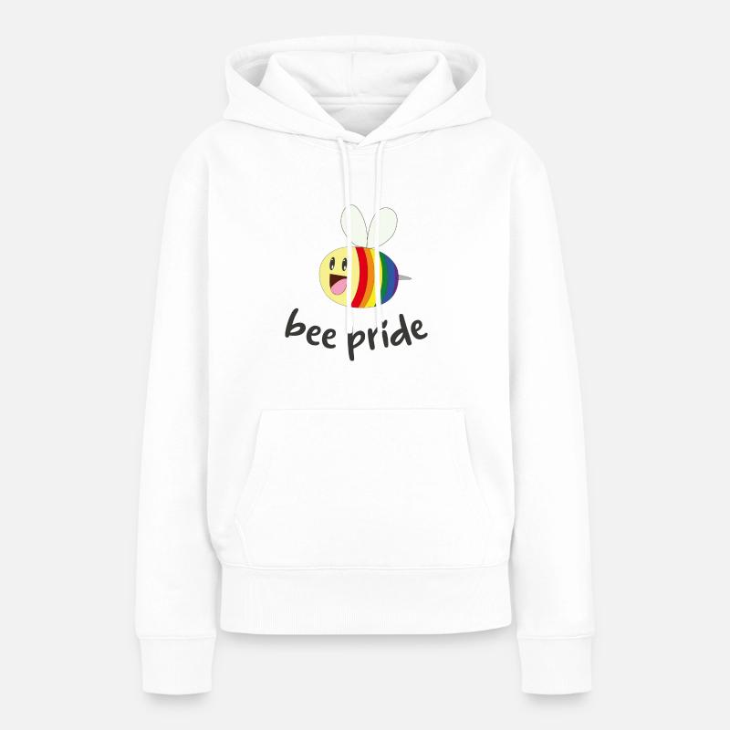 bee pride - Sweat à capuche Premium bio Femme - blanc
