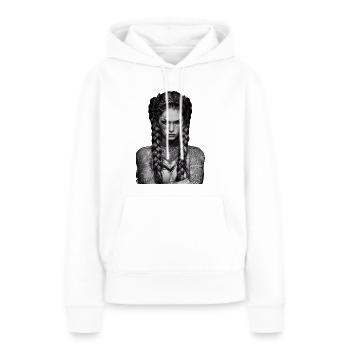 Tätowierte Wikingerin 2 - Frauen Premium Bio Hoodie - Weiß - Vorne - Julia (174cm)