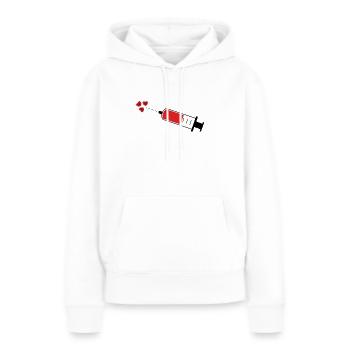 piqure coeur - Sweat à capuche Premium bio Femme - blanc - Devant - Julia (174cm)