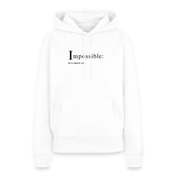 Conception de texte impossible - Sweat à capuche Premium bio Femme - blanc - Devant - Julia (174cm)