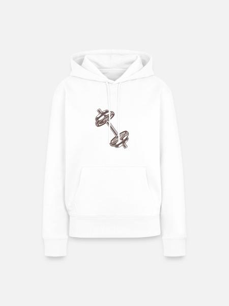 Hantel - Frauen Premium Bio Hoodie - Weiß