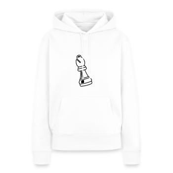 Pièce d'échecs évêque blanc - Sweat à capuche Premium bio Femme - blanc - Devant - Julia (174cm)