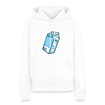 Carton de lait - Sweat à capuche Premium bio Femme - blanc - Devant - Julia (174cm)