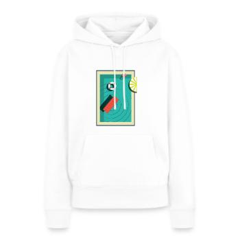 Pool im Sommer - Frauen Premium Bio Hoodie - Weiß - Vorne - Julia (174cm)