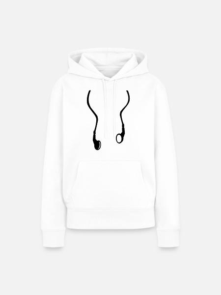 Kopfhörer - Frauen Premium Bio Hoodie - Weiß
