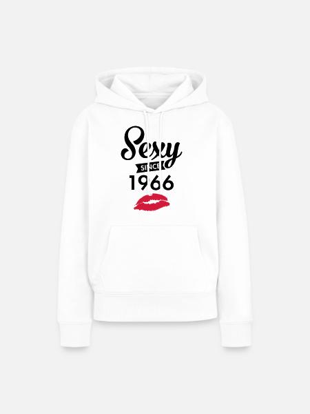 Sexy Since 1966 - Frauen Premium Bio Hoodie - Weiß