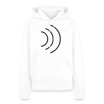Ondes sonores Enceinte émetteur sonar - Sweat à capuche Premium bio Femme - blanc - Devant - Julia (174cm)