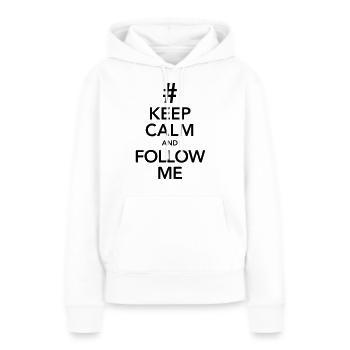 Keep Calm And Follow Me - Sweat à capuche Premium bio Femme - blanc - Devant - Julia (174cm)