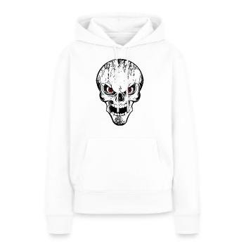 skull grunge style - Sweat à capuche Premium bio Femme - blanc - Devant - Julia (174cm)