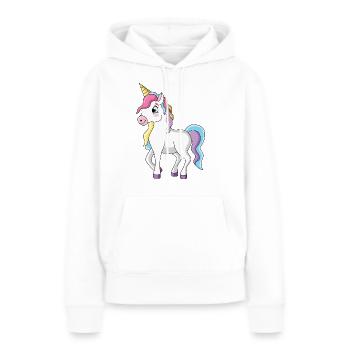 Einhorn - Frauen Premium Bio Hoodie - Weiß - Vorne - Julia (174cm)