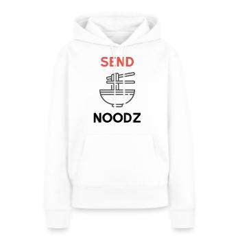 Envoyer Noodz - Sweat à capuche Premium bio Femme - blanc - Devant - Julia (174cm)