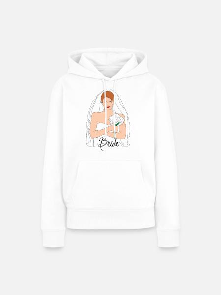 bride braun - Frauen Premium Bio Hoodie - Weiß
