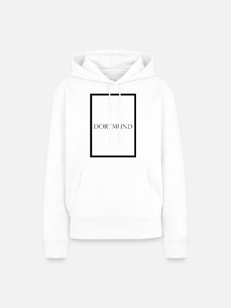 Dortmund Schriftzug im Rahmen, tolles Geschenk - Frauen Premium Bio Hoodie - Weiß