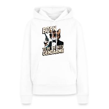 Born to be the best Gendarme - Sweat à capuche Premium bio Femme - blanc - Devant - Julia (174cm)