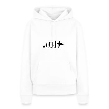 SURF EVOLUTION - SCHWARZ - Frauen Premium Bio Hoodie - Weiß - Vorne - Julia (174cm)