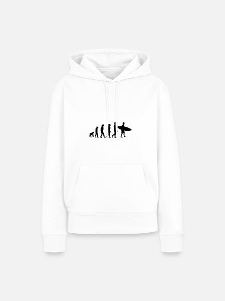 SURF EVOLUTION - SCHWARZ - Frauen Premium Bio Hoodie - Weiß