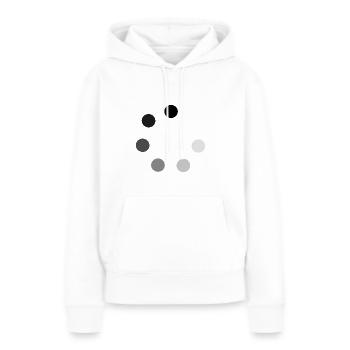 Ronde de sphères du blanc au noir - Sweat à capuche Premium bio Femme - blanc - Devant - Julia (174cm)