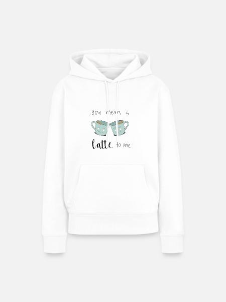 Latte Kaffee - Frauen Premium Bio Hoodie - Weiß