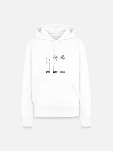 ROCK PAPER SCISSORS - Frauen Premium Bio Hoodie - Weiß