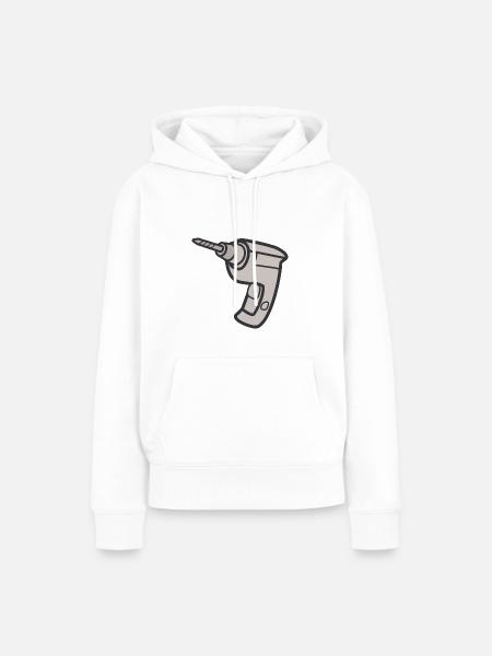 Bohrmaschine - Frauen Premium Bio Hoodie - Weiß