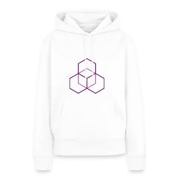 Hexagon pattern in purple - Women’s Premium Organic Hoodie - white - Front - Julia (174cm)