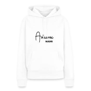 Aotearoa MAORI - Frauen Premium Bio Hoodie - Weiß - Vorne - Julia (174cm)