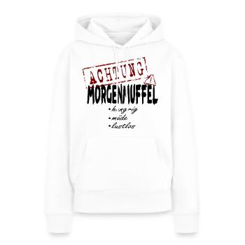 Attention muffins du matin, danger, dangereux - Sweat à capuche Premium bio Femme - blanc - Devant - Julia (174cm)