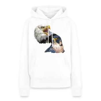 Weißkopfseeadler und Wanderfalke - Frauen Premium Bio Hoodie - Weiß - Vorne - Julia (174cm)