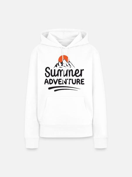 Sommer-Abenteuer - Frauen Premium Bio Hoodie - Weiß