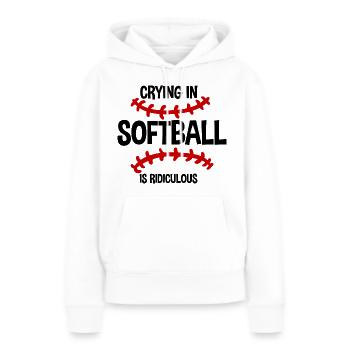 Pleurer Au Softball Est Ridicule 2 - Sweat à capuche Premium bio Femme - blanc - Devant - Julia (174cm)