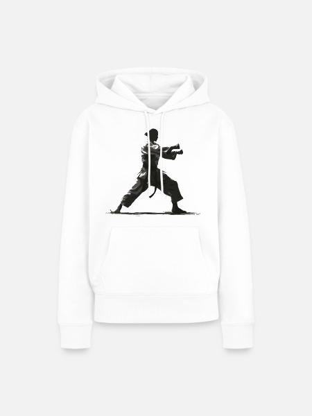 Weibliche Karateka - Frauen Premium Bio Hoodie - Weiß