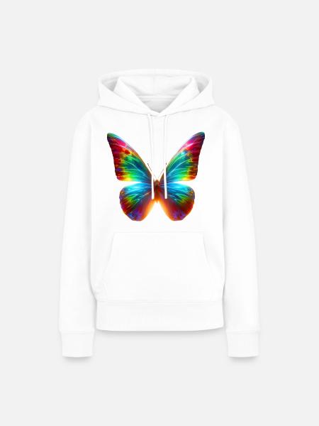 Schmetterling (01) - Frauen Premium Bio Hoodie - Weiß
