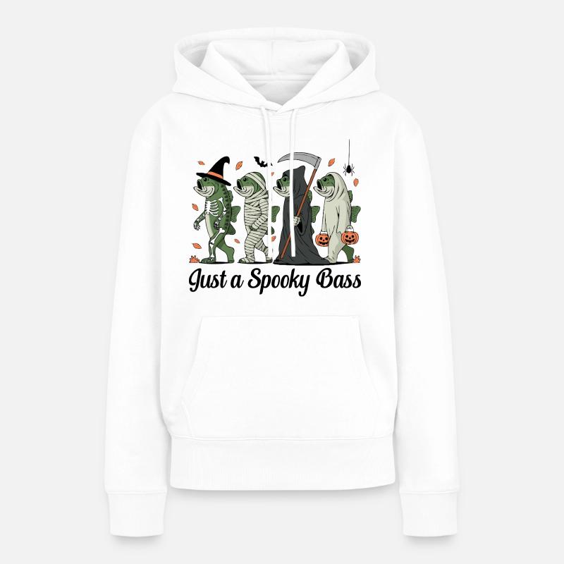 Créatures de poisson déguisées Halloween Perche Pêcheur - Sweat à capuche Premium bio Femme - blanc