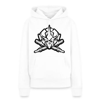 One Bulky Mech - Tête de logo v2 - Sweat à capuche Premium bio Femme - blanc - Devant - Julia (174cm)