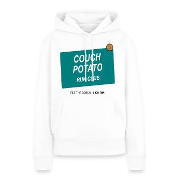 Couch Potato Laufclub - Frauen Premium Bio Hoodie - Weiß - Vorne - Julia (174cm)