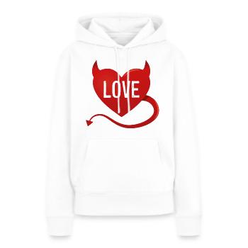 Amour du cœur du diable - Sweat à capuche Premium bio Femme - blanc - Devant - Julia (174cm)