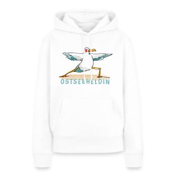 Yogamöwen / Ostsee-Heldin - Frauen Premium Bio Hoodie - Weiß - Vorne - Julia (174cm)