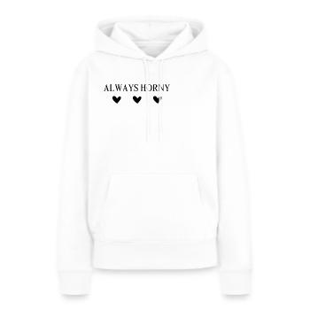 Toujours excité - Sweat à capuche Premium bio Femme - blanc - Devant - Julia (174cm)