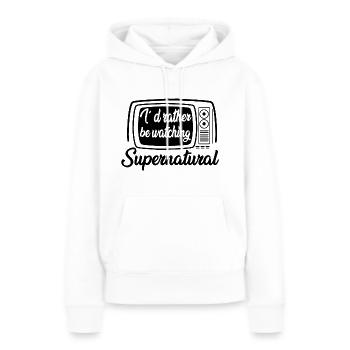 WATCHING SUPERNATURAL, GESCHENK - Frauen Premium Bio Hoodie - Weiß - Vorne - Julia (174cm)