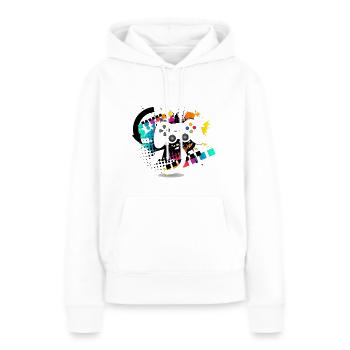 Manette de jeu coloré - Sweat à capuche Premium bio Femme - blanc - Devant - Julia (174cm)
