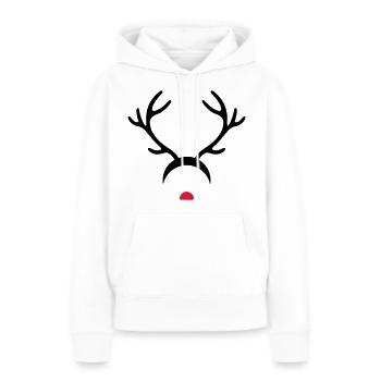 Rudolph - Sweat à capuche Premium bio Femme - blanc - Devant - Julia (174cm)