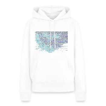 Text Portrait Katzengesicht Miezekatze Geschenk - Frauen Premium Bio Hoodie - Weiß - Vorne - Julia (174cm)