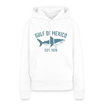 Gulf of Mexico Est. 1519 Shark Vintage Design - Frauen Premium Bio Hoodie - Weiß - Vorne - Julia (174cm)